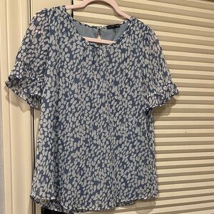 West Kei Blue and White Blouse